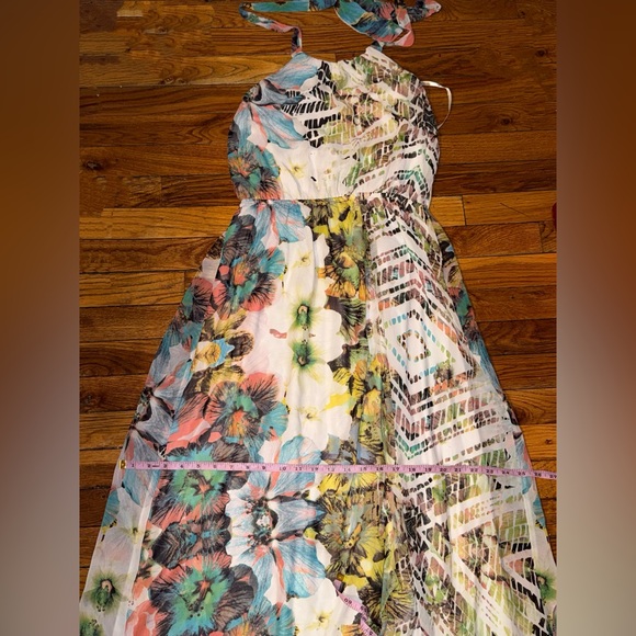 RHYME white multicolor floral sleeveless maxi dress Medium m  NWT - Picture 7 of 8